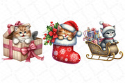Kitten Christmas Clipart, an Illustration by DreamPrint404 (Thumbnail 2 of 6)