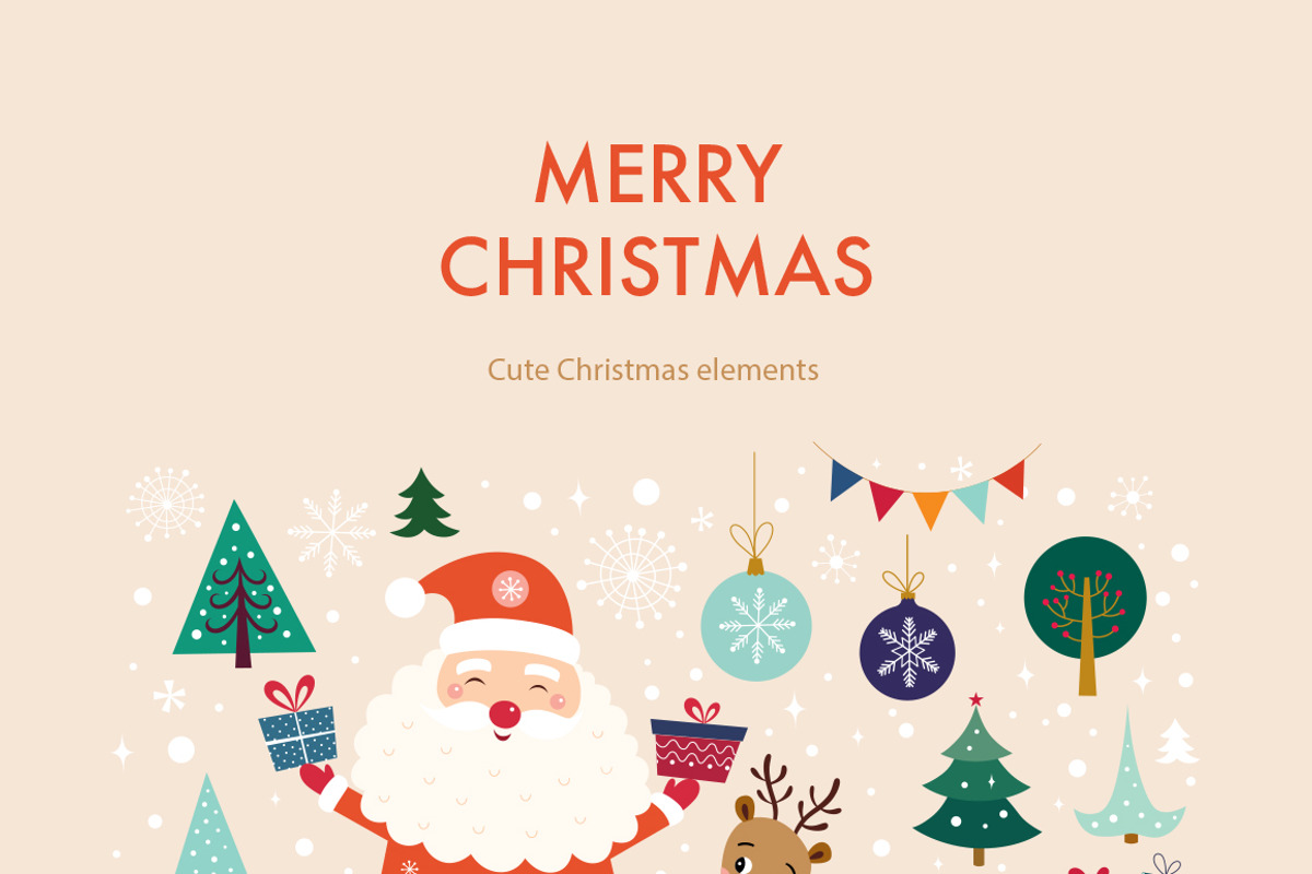 Merry Christmas illustrations, a Seasonal Illustration by MoleskoStudio (Photo 2 of 3)