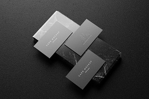 Business Cards On Marble Mockcups