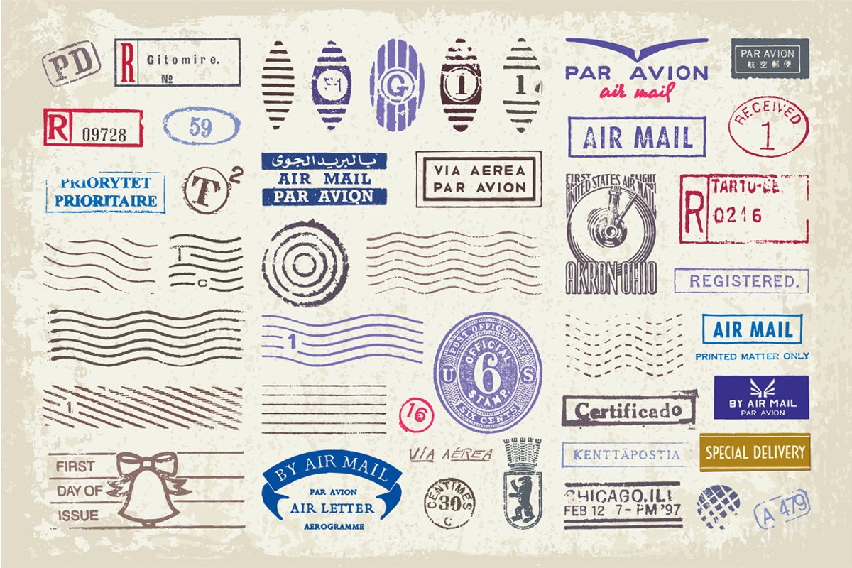 Vintage Postage Stamps And Ephemera, an Object Graphic by Digiselector Design Goods (Photo 3 of 4)