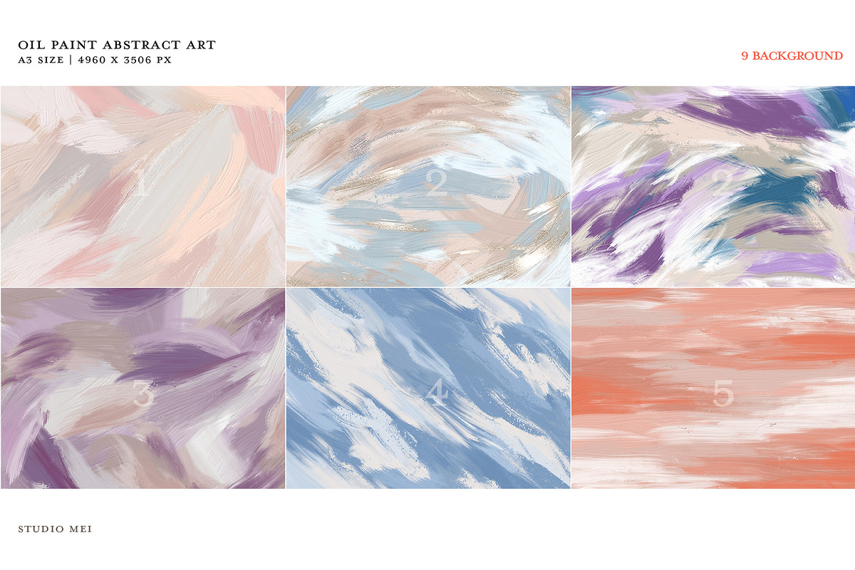 Oil paint abstract art background, a Texture Illustration by Studio Mei Design (Photo 2 of 8)