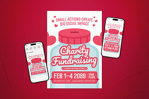 Charity Fundraising Event Flyer Set, a Flyer Template by The Good Store