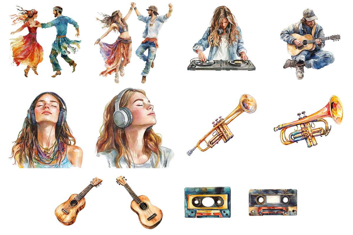 Boho Music Clipart, an Illustration by Design Market (Photo 4 of 4)