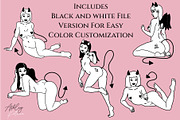 7 Devil Pinup VDay Girls Clipart, a Person Illustration by Ashley Katrina (Thumbnail 2 of 9)