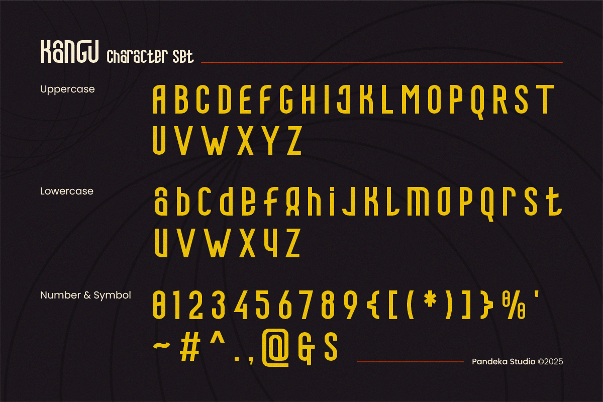 Kangu - Condensed Sans Serif, a Sans Serif Font by Pandeka Studio (Photo 10 of 10)