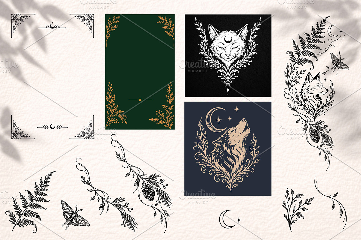 Mystic Animals & Celestial Bundle, an Animal Illustration by Christine Krahl (Photo 3 of 17)