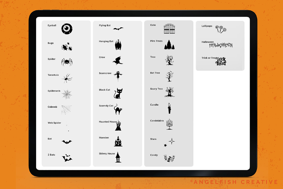 Spooky Stamps Procreate Brushes, a Brush Add-On by AngelfishCreative (Photo 3 of 5)