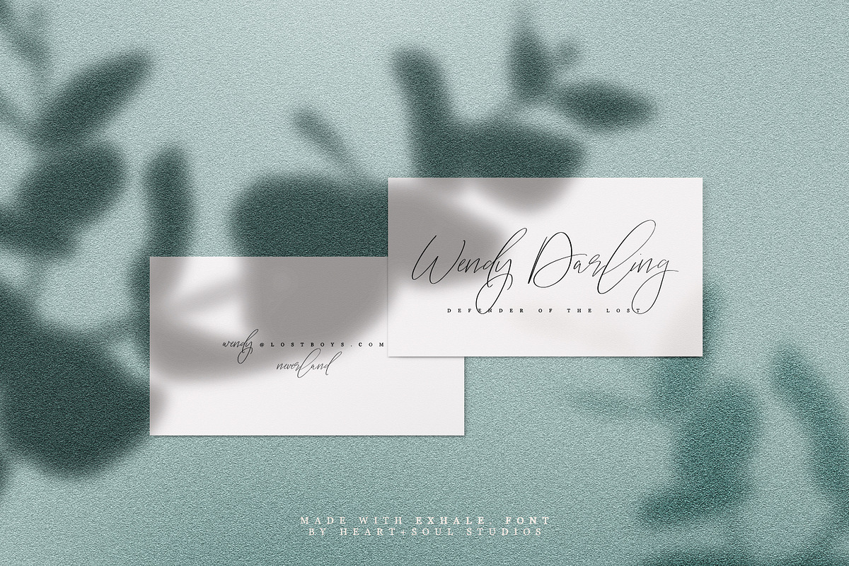 exhale. | calligraphy script font preview 6