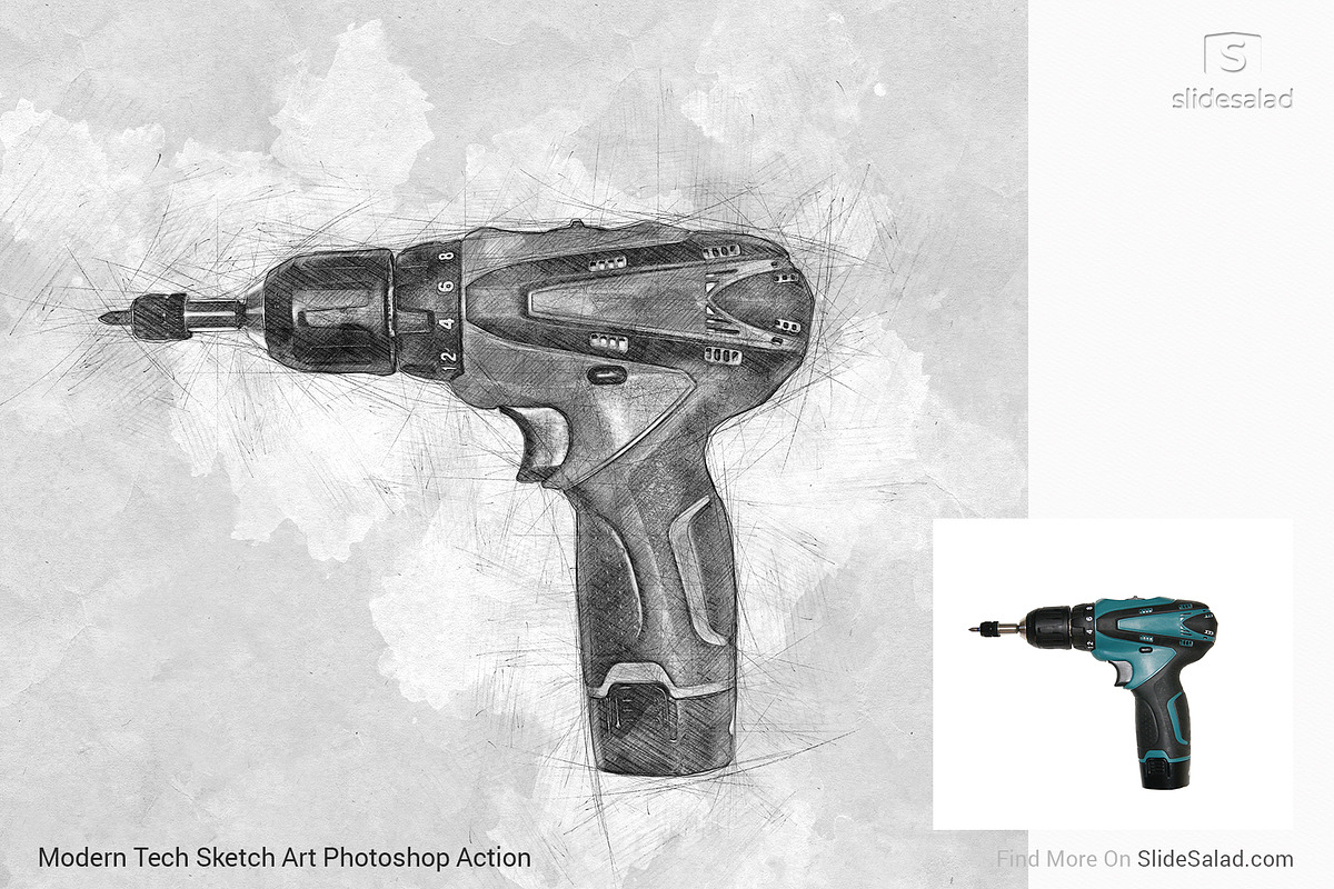 Tech Sketch Art Photoshop Action, an Action Add-On by SlideSalad (Photo 39 of 49)