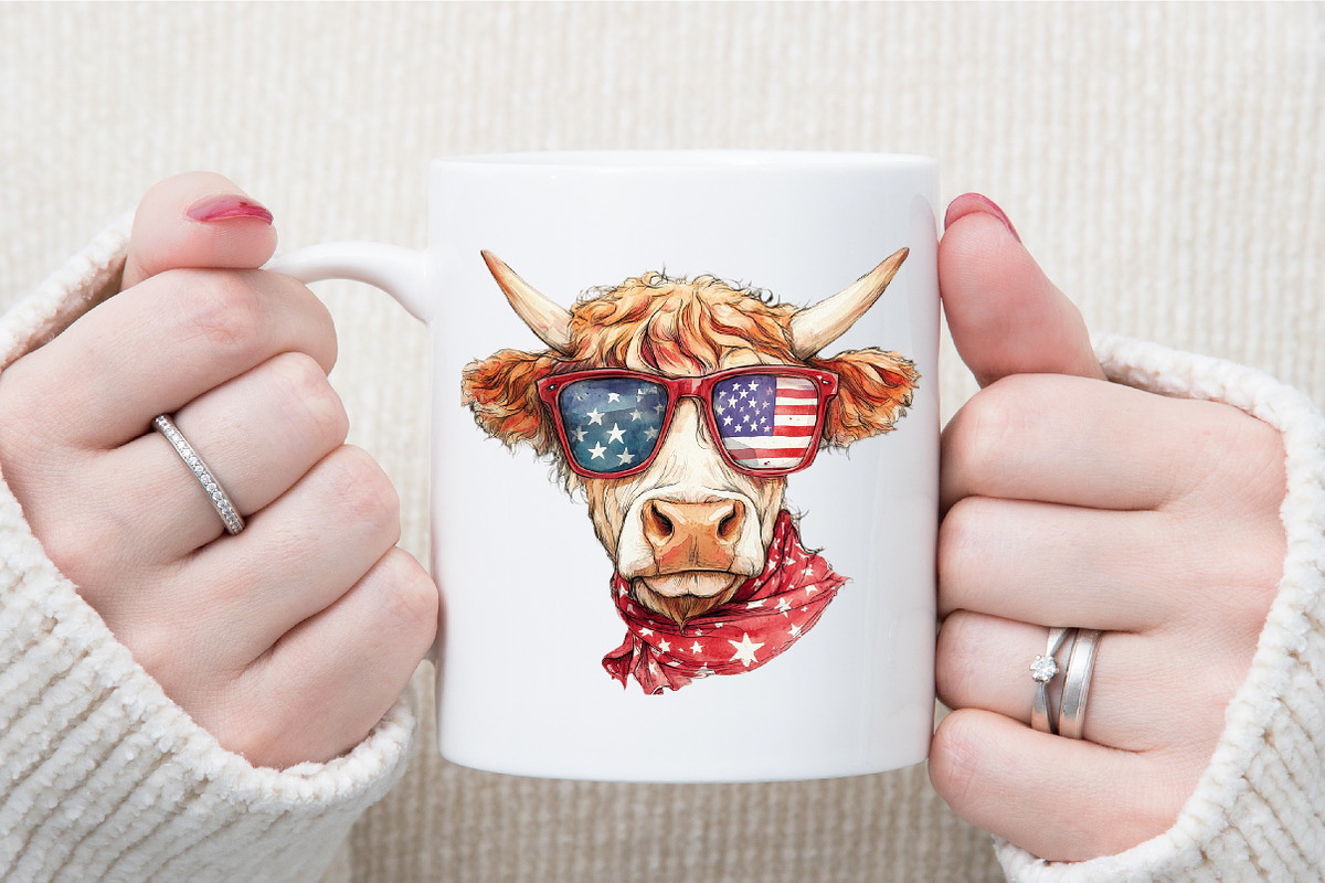 4th of July Heifer Png, Patriotic Co, an Illustration by Sublimation Artist (Photo 6 of 6)