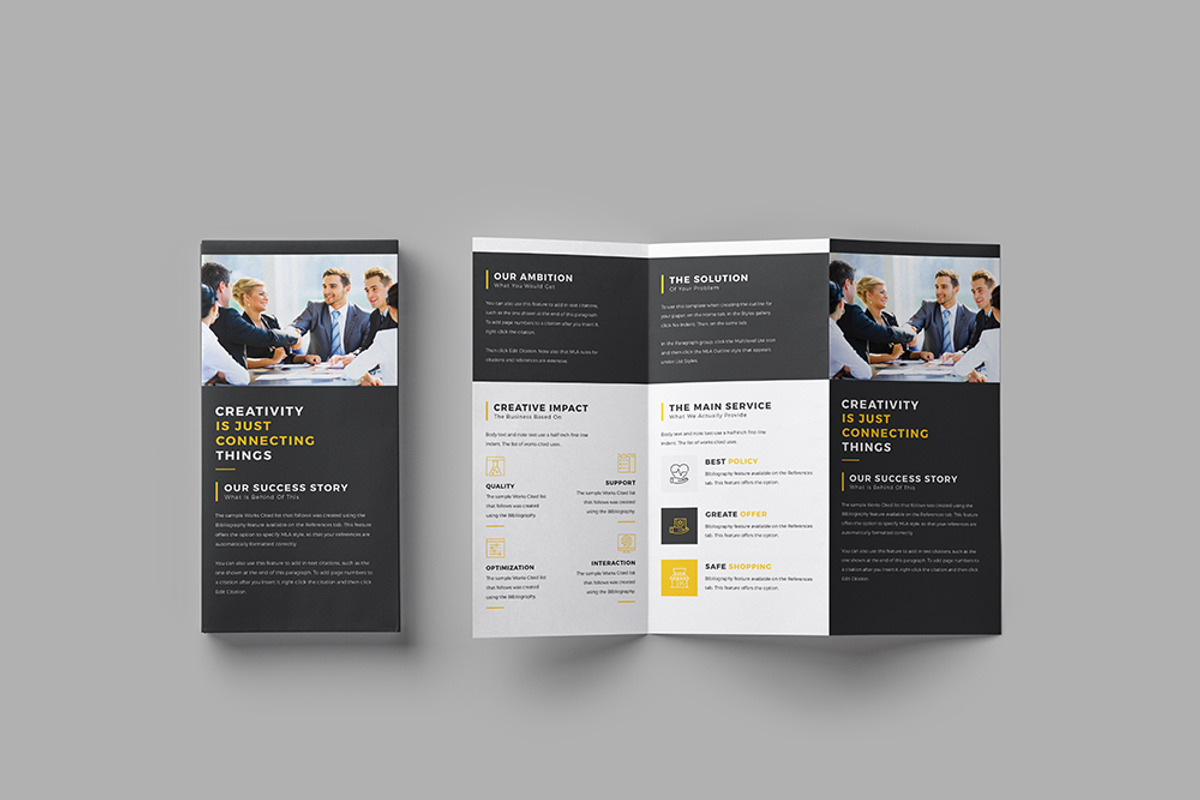 Minimalistic Tri-fold Brochure, a Brochure Template by TheFeture (Photo 4 of 9)