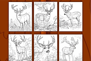 175 Realistic Deer Coloring Pages V3, an Animal Illustration by BrandlyTemplate (Thumbnail 3 of 4)