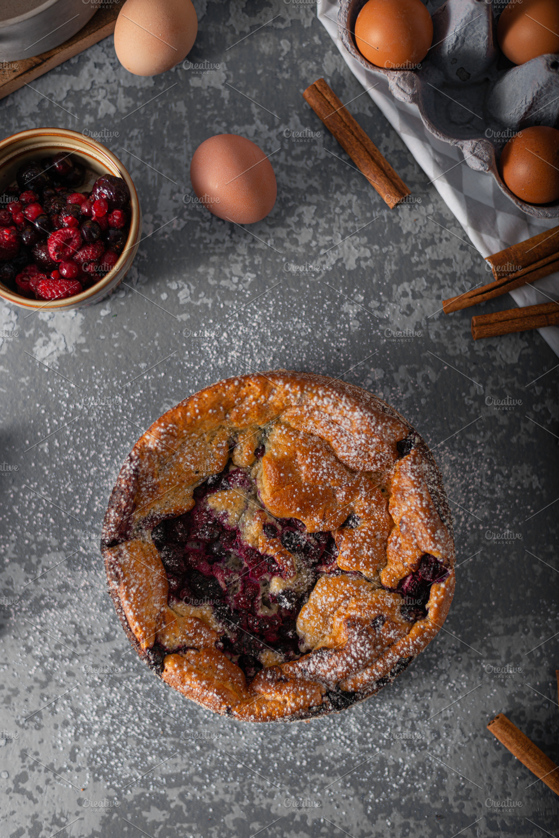 Breaded rustic pie with berries, a Food & Drink Photo by Stepanek Photography