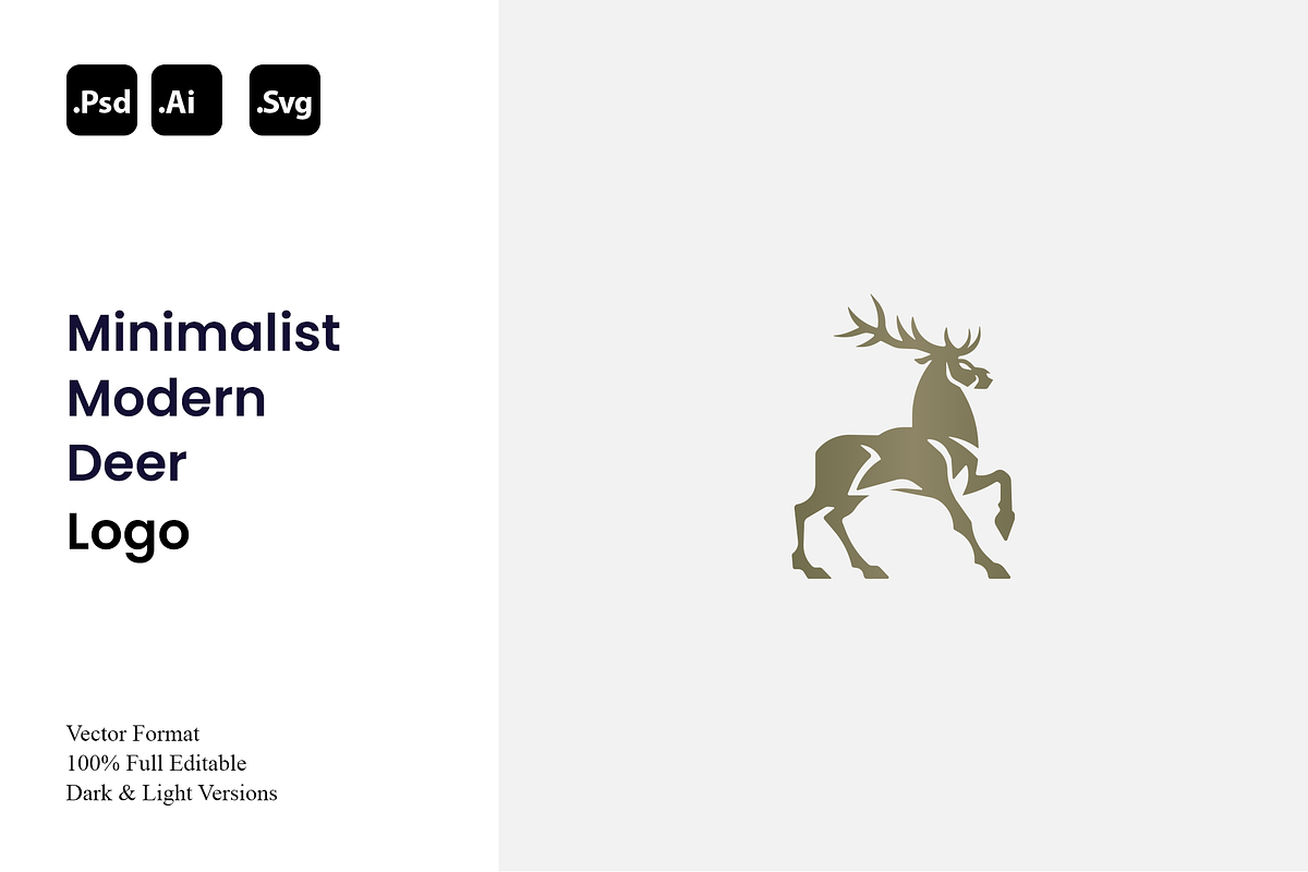 Minimalist Modern Deer Logo, a Branding & Logo Template by Luxury Logos (Photo 1 of 4)
