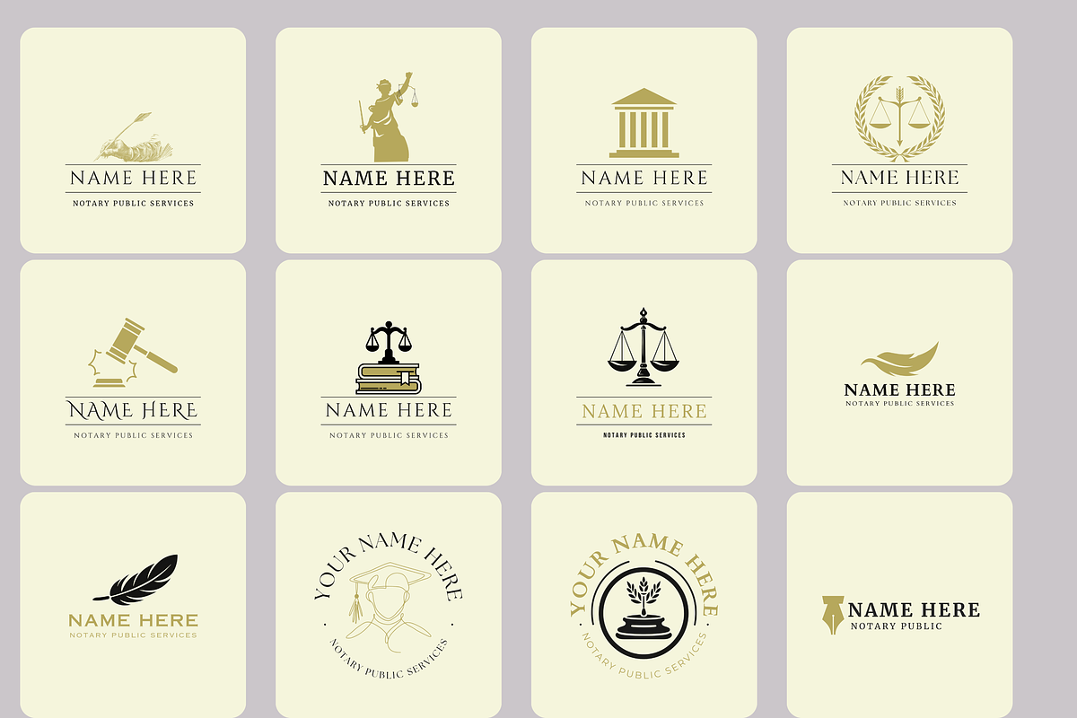 CANVA NOTARY LOGOS TEMPLATE, a Branding & Logo Template by Daring Digies (Photo 3 of 6)