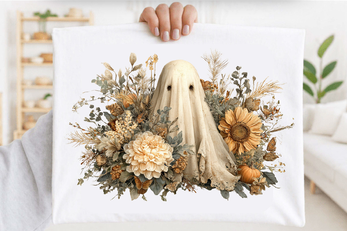 VIntage Halloween Ghost PNG Clipart, a Seasonal Illustration by SVGArt (Photo 2 of 5)