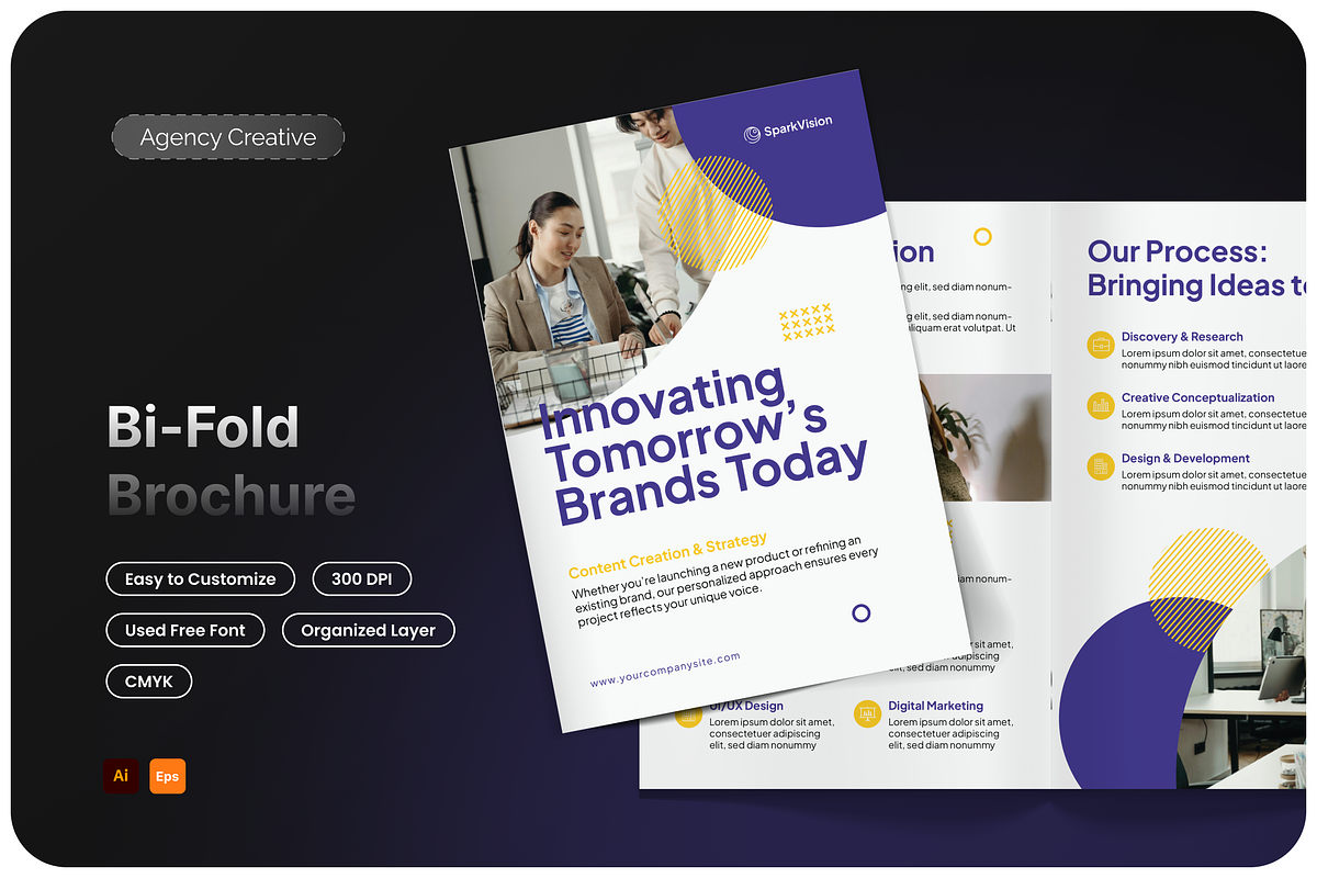 Agency Creative Bifold Brochure, a Brochure Template by Annora Studio (Photo 1 of 6)