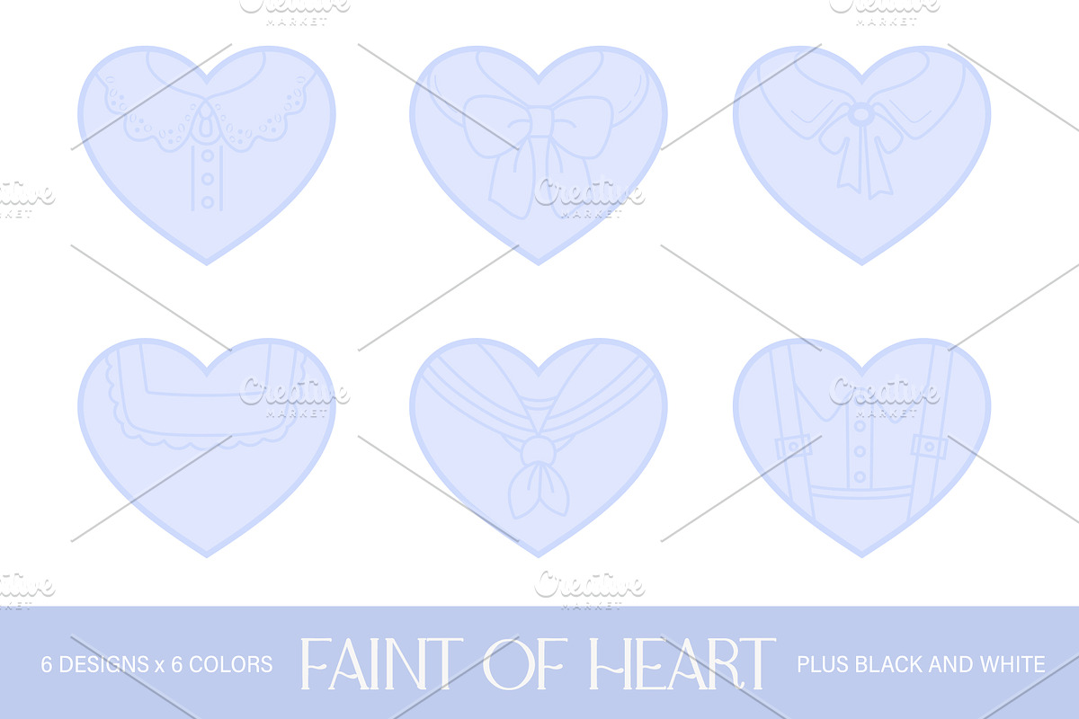 Faint of Heart Clipart Set, an Object Illustration by Patterns for Dessert (Photo 7 of 13)