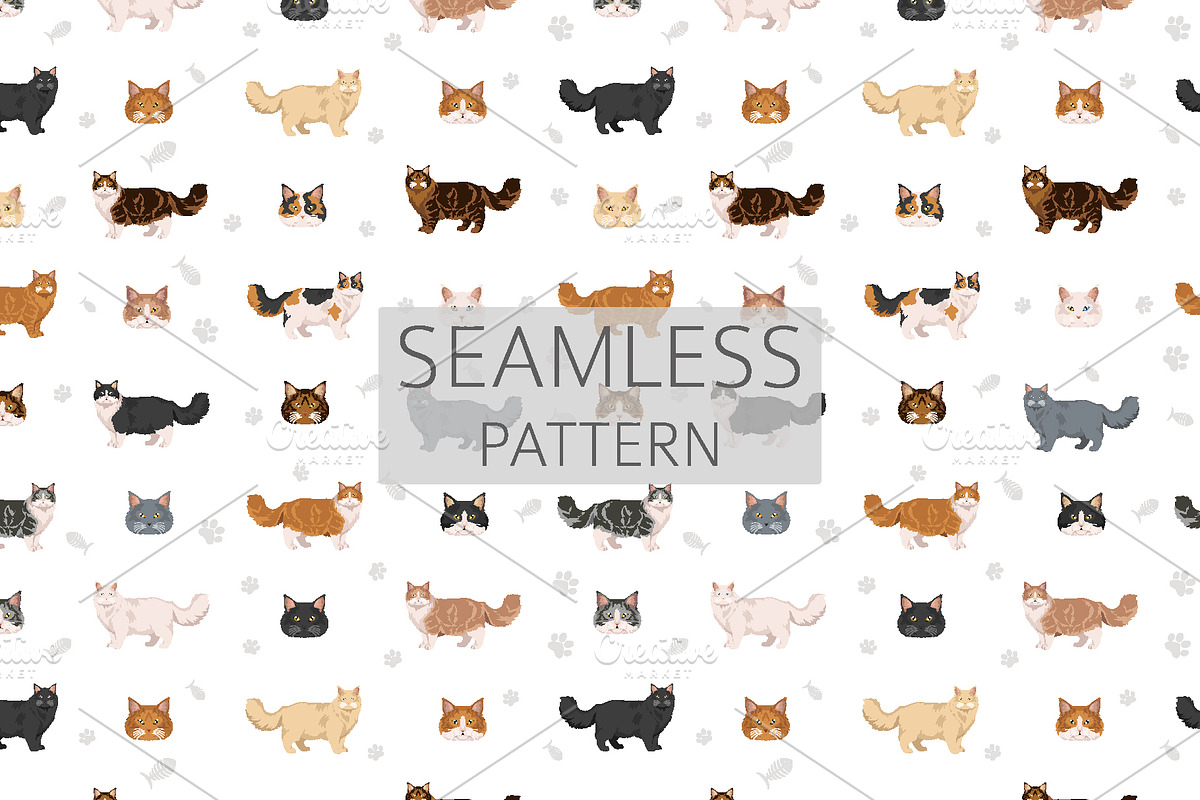 Ragamuffin cat clip art, an Animal Illustration by pet design shop (Photo 5 of 5)