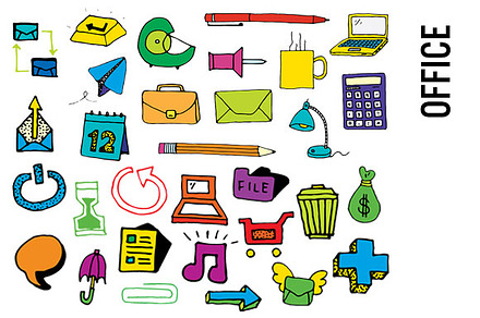 Office Supplies Clip Art-Hi Res PNGs