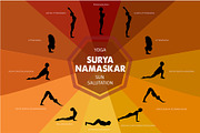 Yoga Silhouettes Pose. Exercises Set, a Healthcare Illustration by sundrameda (Thumbnail 4 of 5)
