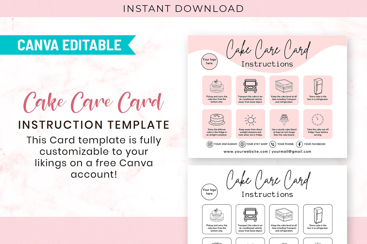 Cake Care Instruction Template, a Design Template by Snapybiz (Photo 4 of 12)
