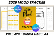 2026 Mood Tracker Canva Template, a Marketing Template by Ink Gallery (Thumbnail 1 of 10)