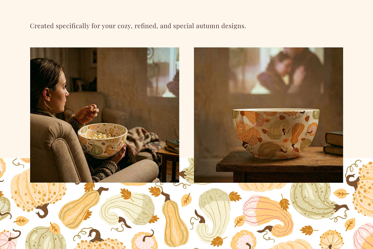 Textured Autumn Pumpkins collection, a Seasonal Illustration by Svitlana Kharchuk (Photo 8 of 12)