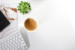 Minimalist desktop with Coffee
