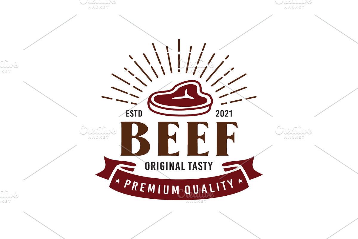 Steak Beef Restaurant Logo, a Branding & Logo Template by Atlantis X Nurman Arbai (Photo 2 of 2)