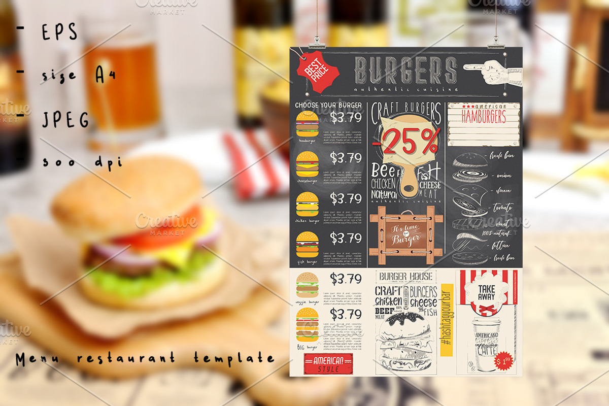 Burger Menu Template, a Templates & Theme by ELFIVETROV DESIGN