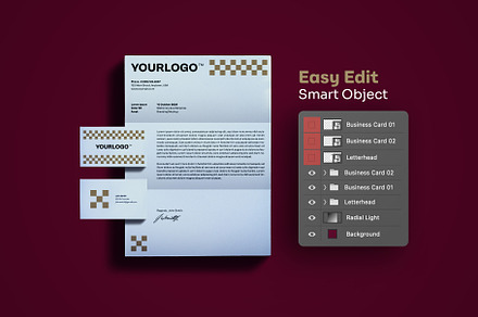 Realistic RAW Stationery Mockup Set