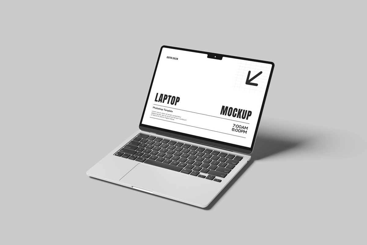 High Quality Laptop Mockup, a Wearable Device Mockup by AndikaGraphic (Photo 3 of 5)