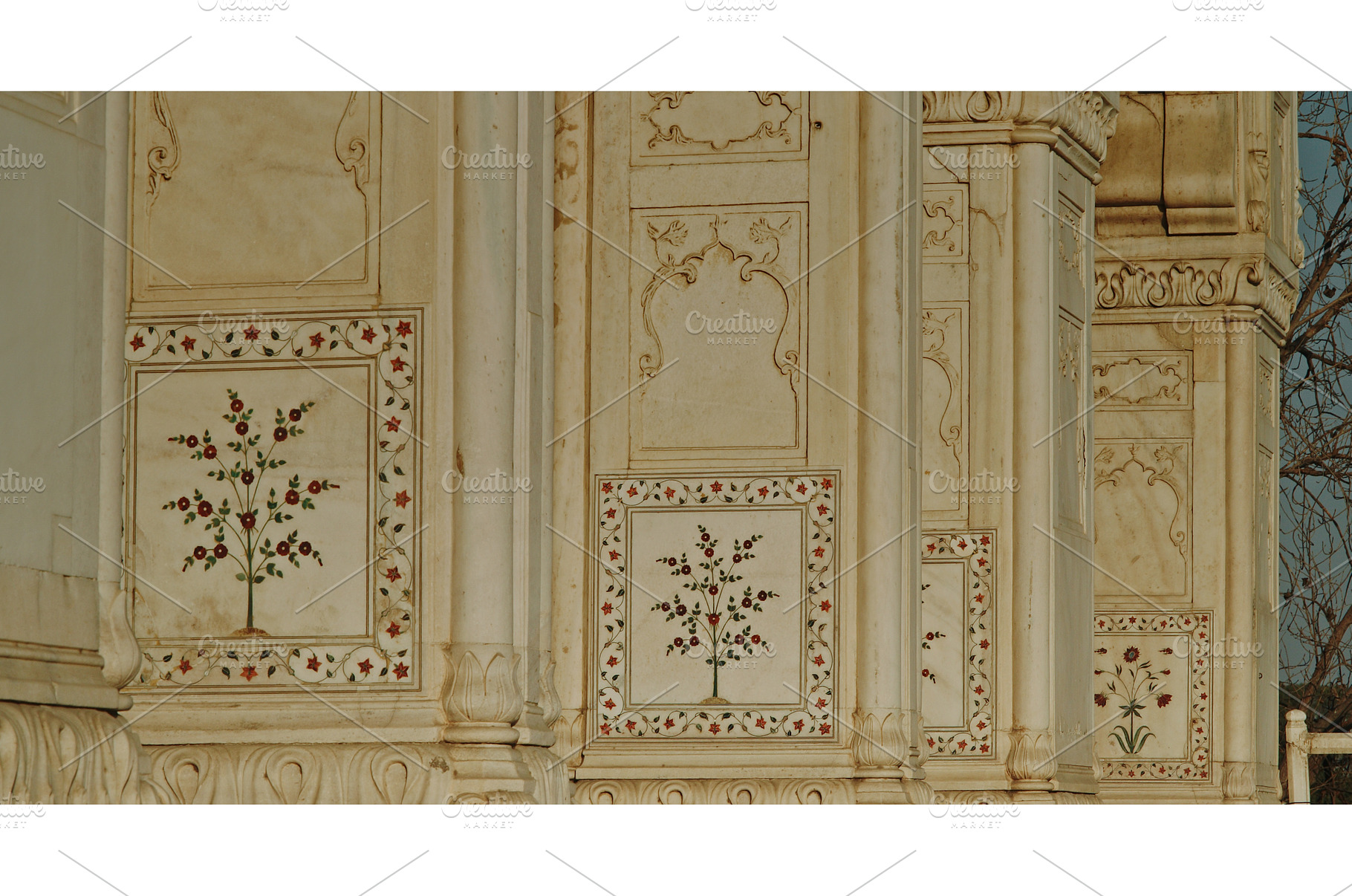 Red Fort decorative marble inlay, an Architecture Photo by Our Amazing World