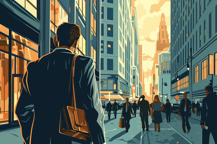 A business professional carries a ba, a Photo by Tanuart