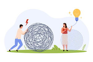 Teamwork Solving Complex Problems, a Person Illustration by Flashvector