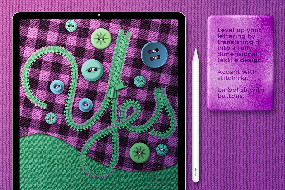 Whip Stitch Craft Kit for Procreate, a Brush Add-On by UPROOT (Photo 8 of 11)