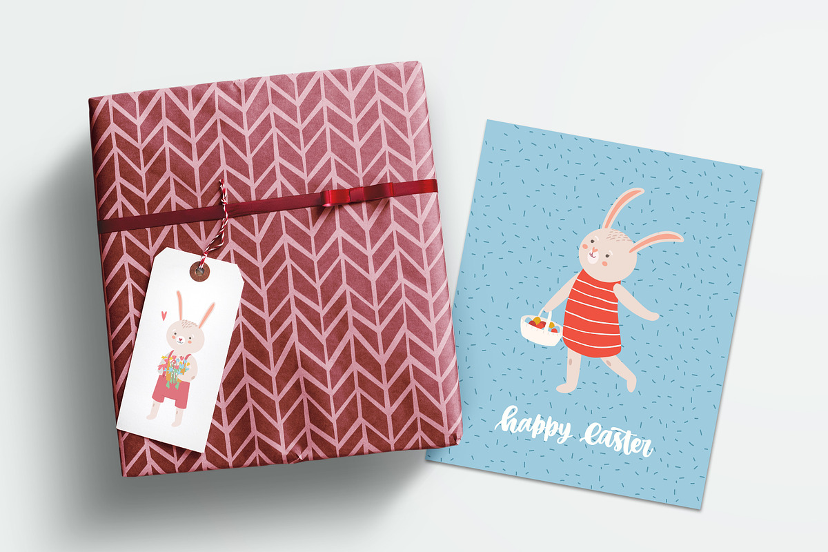 Easter rabbits set and cards, an Animal Illustration by Good Studio (Photo 7 of 8)