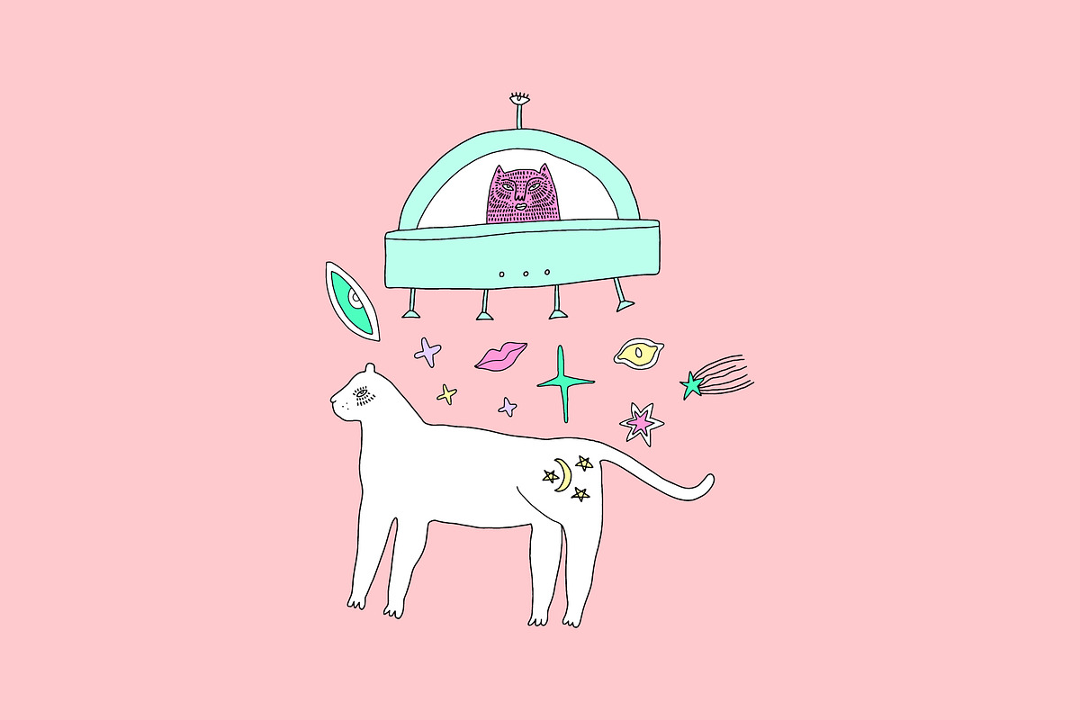 Magical Cats Aliens Set, an Animal Illustration by Annie Konst (Photo 2 of 8)