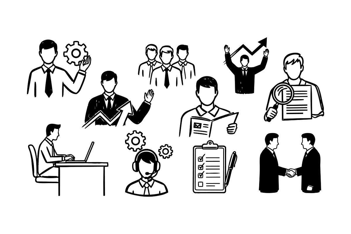 Business Teamwork Vector Icons, an Illustration by designvectx (Photo 2 of 3)