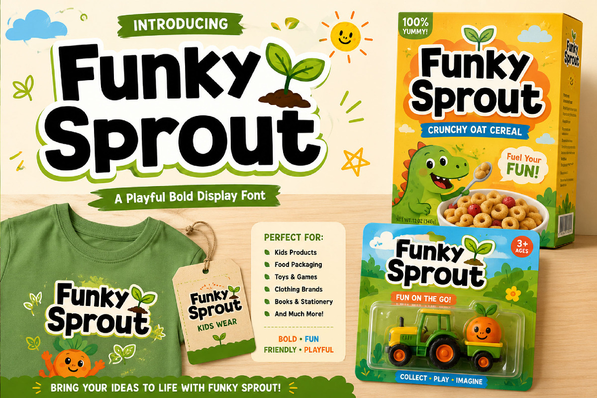 Funky Sprout, a Slab Serif Font by Wow Magic (Photo 1 of 5)