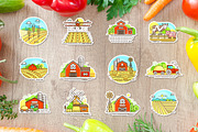 Farm icons and farming fields, an Outline Icon by Bezvershenko (Thumbnail 8 of 8)