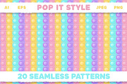 Pop it Fidget Toy Pastel Pattern set, a Pattern Graphic by VectoriyA (Thumbnail 4 of 8)