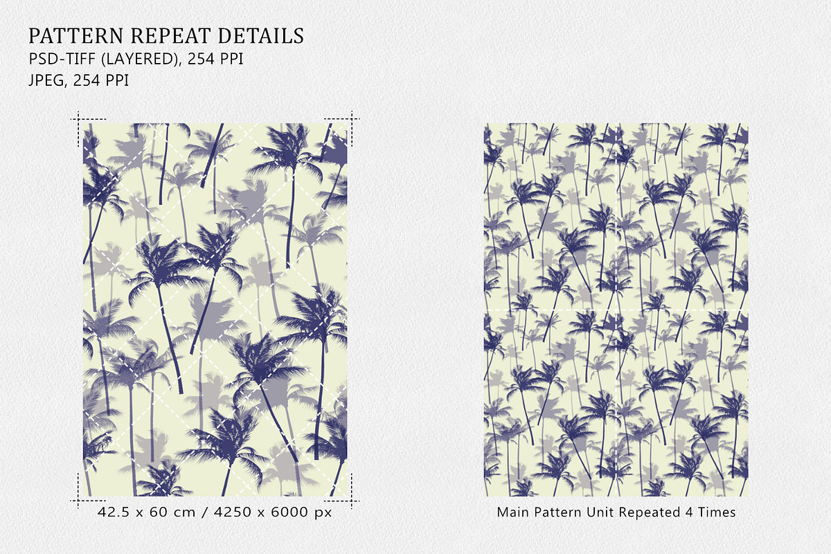 Palm Tree Seamless Pattern, a Wallpaper Graphic by Gullenda (Photo 2 of 6)