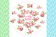 SET / Sakura blossom in various kind, an Illustration by Nadin_Lebedeva (Thumbnail 4 of 7)