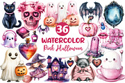Pink Halloween Clipart PNG, an Illustration by Dream Creation (Thumbnail 1 of 7)