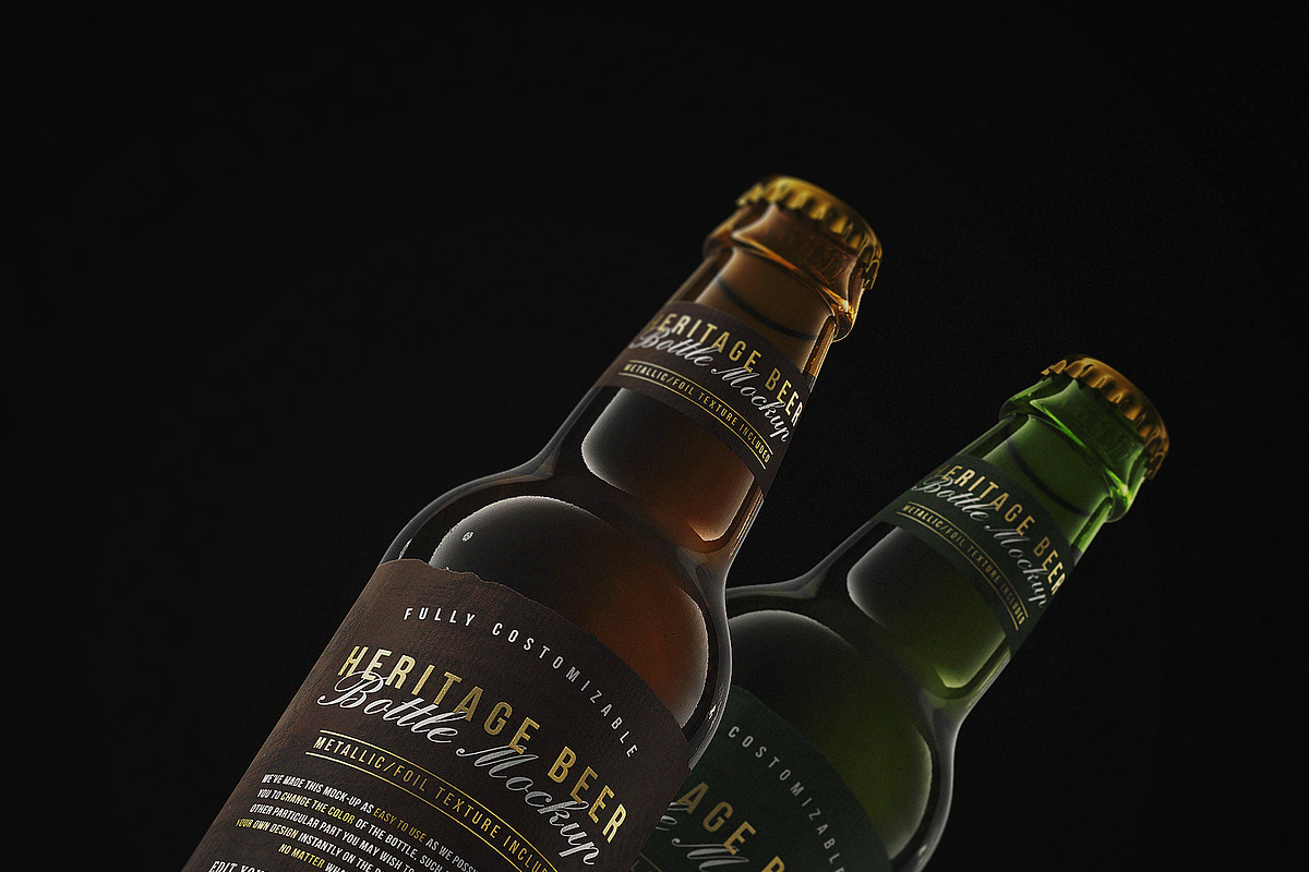 Beer Bottle Mockup V2, an Advertising Mockup by HexenDesigns (Photo 7 of 13)