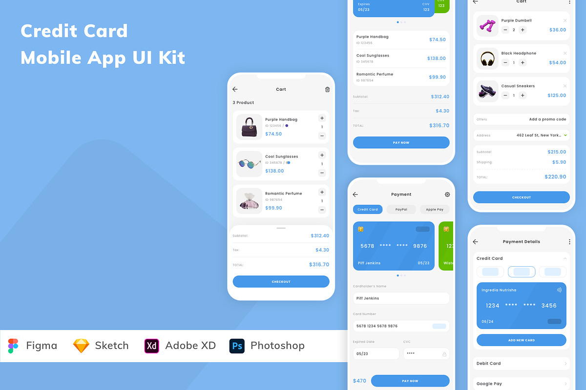 Credit Card Mobile App UI Kit, an UI Kit Template by Betush