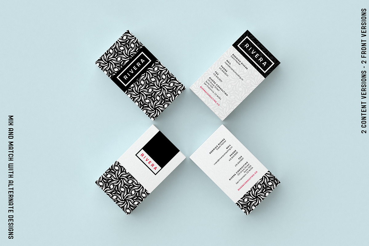 Rivera Business Card Design + Bonus, a Business Card Template by Tickyboom Design (Photo 2 of 6)
