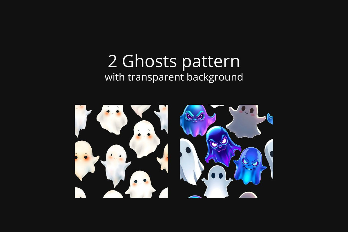 10 Ghost PNG Clipart+2 Ghost Pattern, an Object Graphic by UniqueMe (Photo 2 of 3)